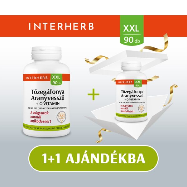 Interherb XXL 90 db Tőzegáfonya&Aranyvessző&C-vitamin kapszula