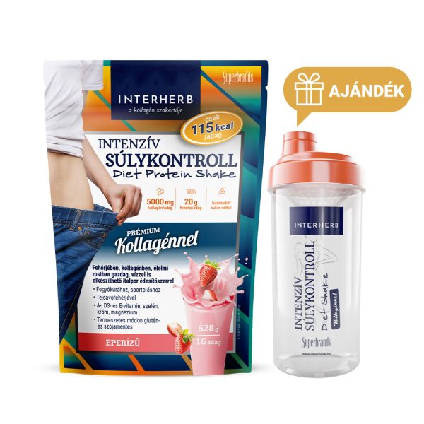 Interherb Intenzív SÚLYKONTROLL PRÓBA CSOMAG Eperízű+ shaker