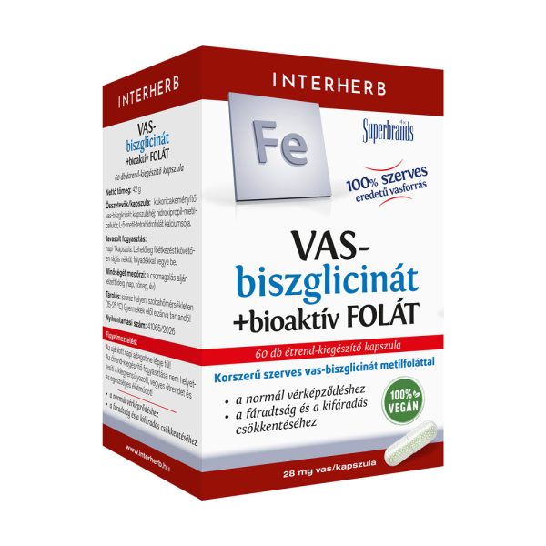 Interherb Vas-biszglicinát+bioaktív Folát kapszula 60 db